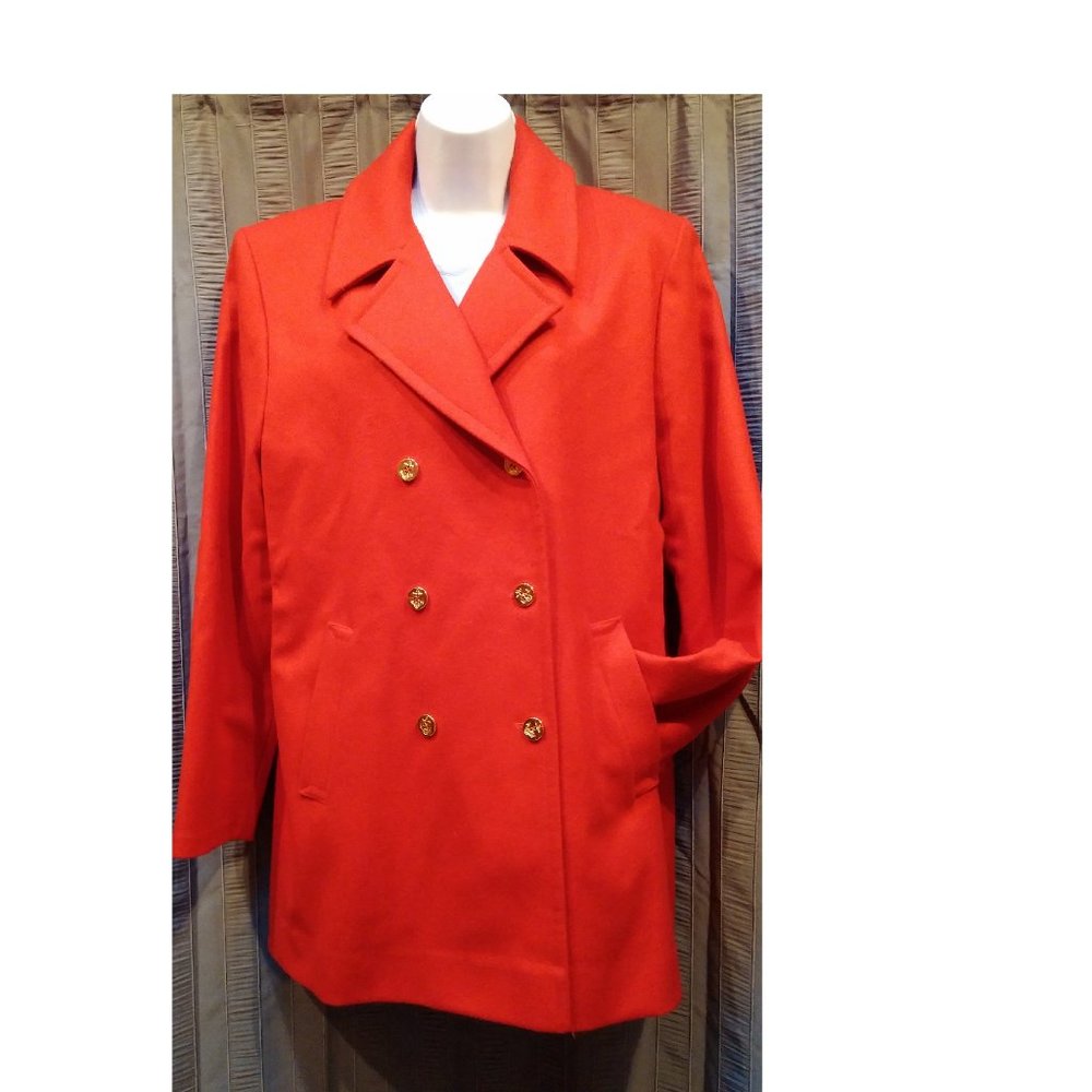 Pendleton Red Peacoat 100% Wool Stroller Jacket - image 2